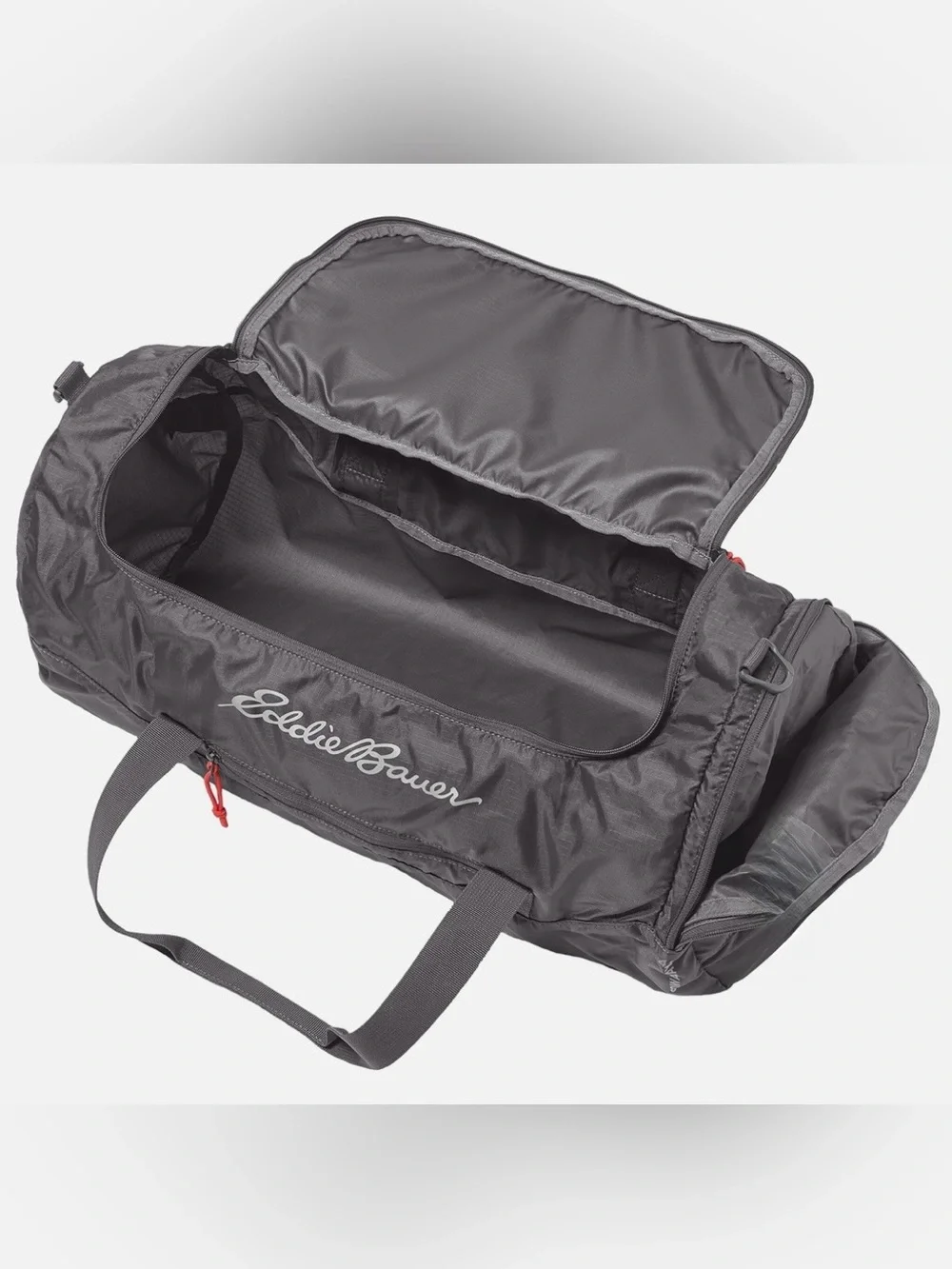 Eddie Bauer Stowaway Packable 45L duffle bag ripstop gray travel packable
